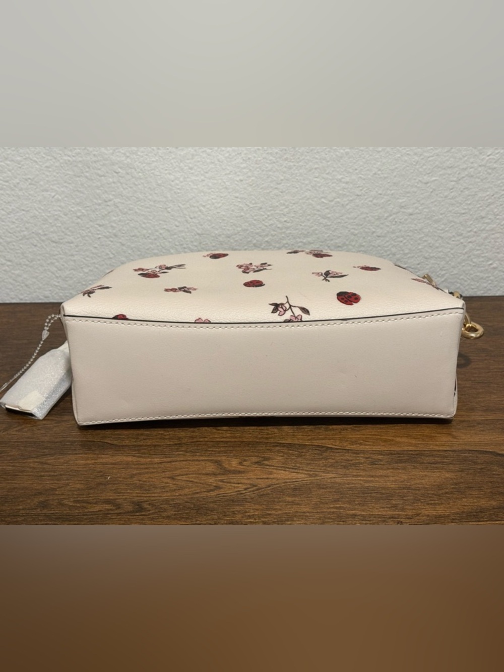 Coach Floral & Ladybug Print Crossbody Bag - Cream, Red, Pink - Picture 8 of 15
